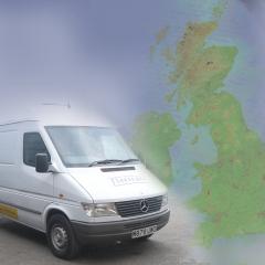 van and UK map